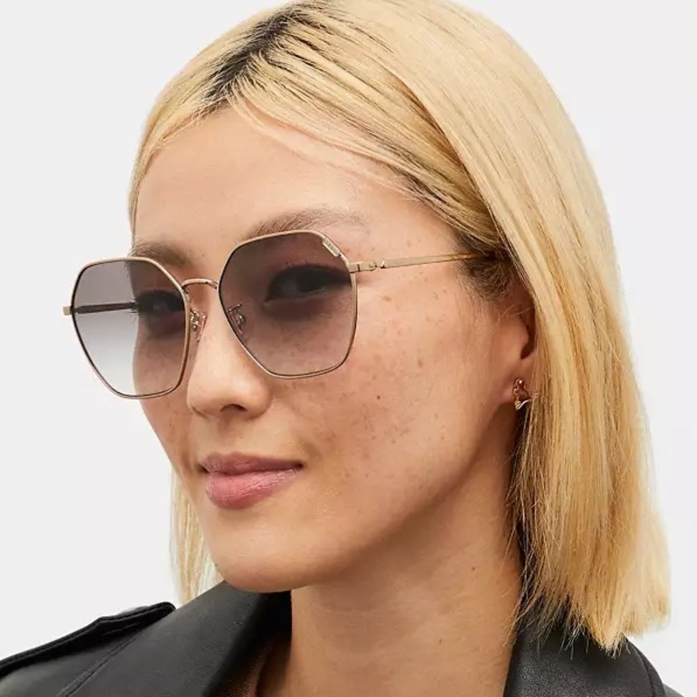 Coach Metal Hexagon Sunglasses with case